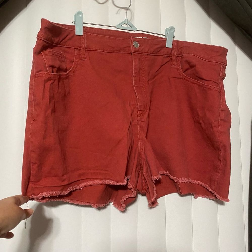Ava Viv Red Denim shorts